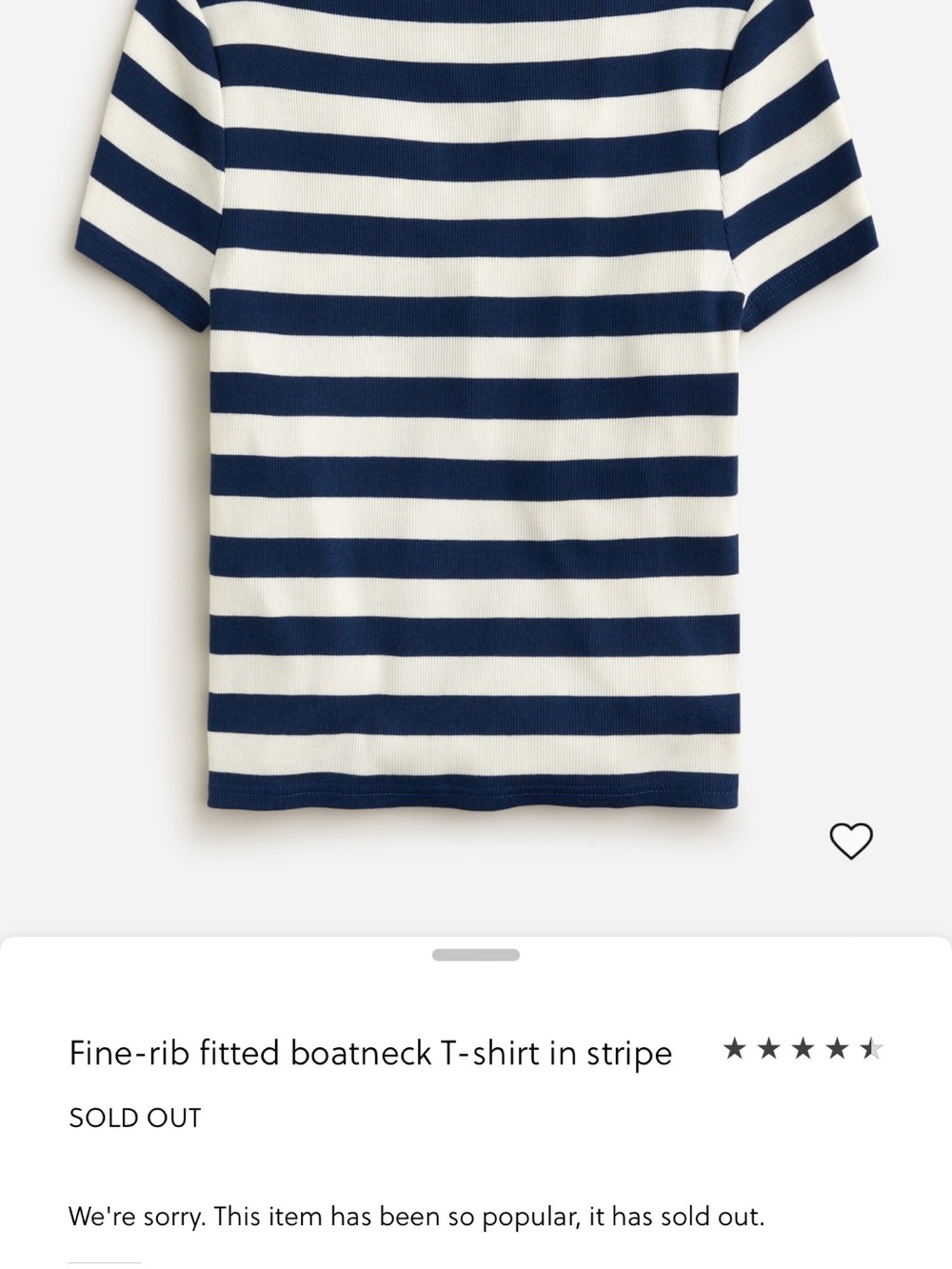 J. Crew Navy and White Striped Short Sleeve Tee